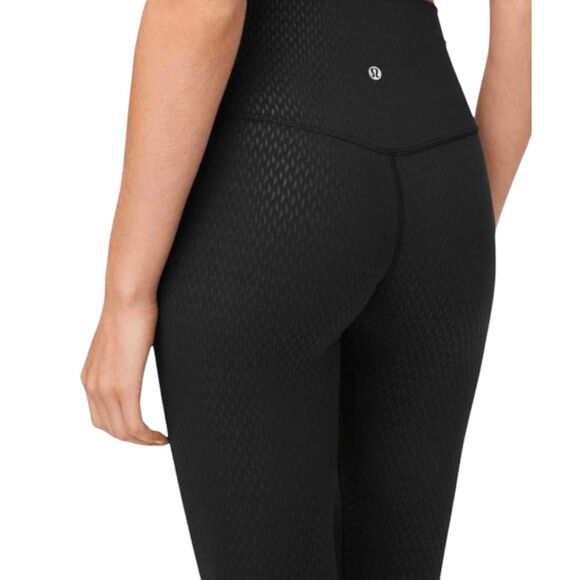 LULULEMON ATHLETICA Align Crop 21' In Diverge Emboss Black Size 8 - Picture 3 of 5
